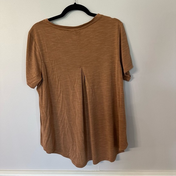 Mod Ref Women’s Brown Short Sleeve Flowy V-Neck Hi/Lo Casual Top Sz XL GUC - Picture 7 of 7